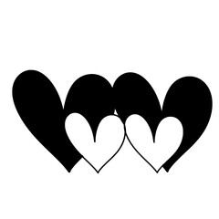 black and white Cute heart Outline