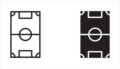 Football field icon set. Flat design style. Vector graphic design symbols. White background. © Musrifnoupal