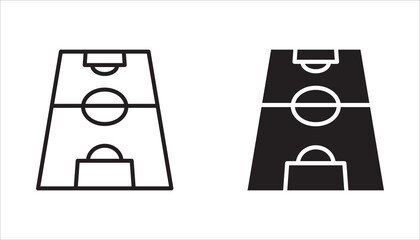 Football field icon set. Flat design style. Vector graphic design symbols. White background. © Musrifnoupal