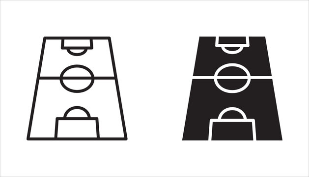 Football field icon set. Flat design style. Vector graphic design symbols. White background.