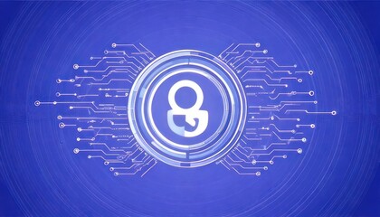 Futuristic digital identity concept with circuit board design.