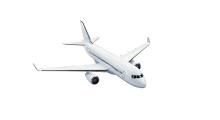 Obraz premium White Passenger Jet Airplane Isolated on White Background
