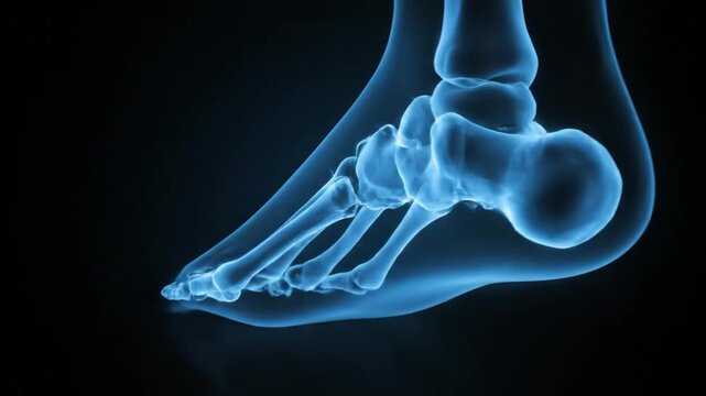 Human Foot Anatomy X-Ray Animation: Bones, Tarsals, Metatarsals, Phalanges
