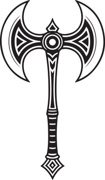 Intricate double-bladed axe