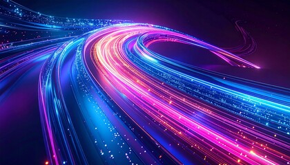 Futuristic Light Trails - A Dynamic Display of Speed and Technology.