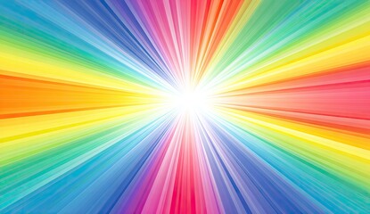 Fototapeta premium Bright rainbow spectrum radiating outwards from a brilliant white light source