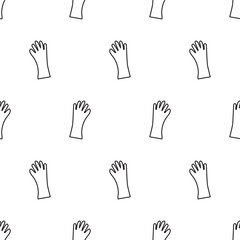 Rubber Glove Outline Seamless Pattern, Minimalist Cleaning Protection Background