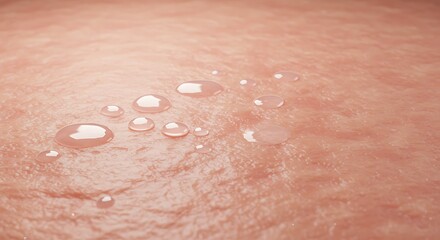 Fototapeta premium water droplets on human skin, close up view of moisture on body, hydration and skin care concept