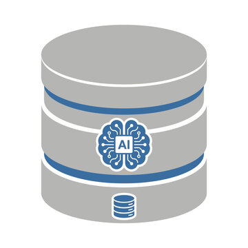 Central AI model repository database, training artifacts storage, MLOps conference icon, model registry workshop session, experiment tracking vector graphic