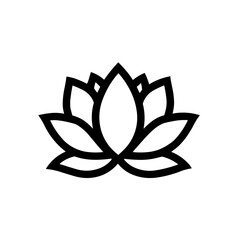 Simple zen wellness lotus flower flat icon