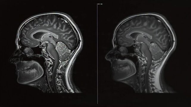 Clinical X-ray image showing normal human skull, anterior posterior and lateral views, blue monochrome tone, black background isolation, realistic radiographic detail
