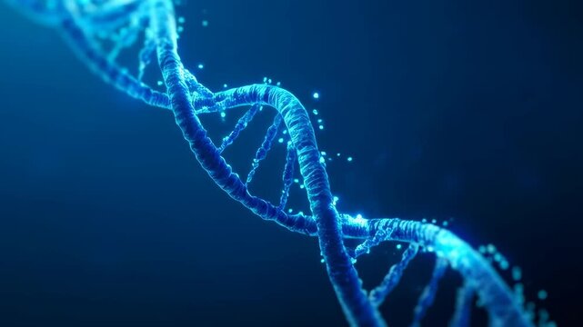 Glowing DNA Double Helix Rotation / 回転する発光DNA二重らせん1