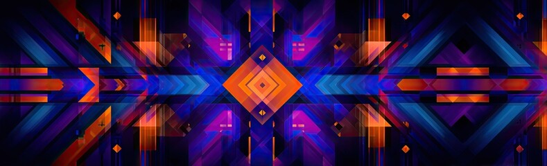 Vibrant, geometric abstract design with a mirrored pattern