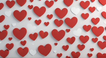 seamless pattern with red hearts