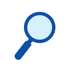 Blue Magnifying Glass App Icon.