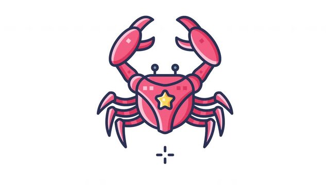 Cancer Animated Icon. Seamless Looping