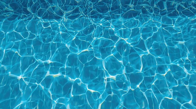 Blue water background photo with realistic caustics