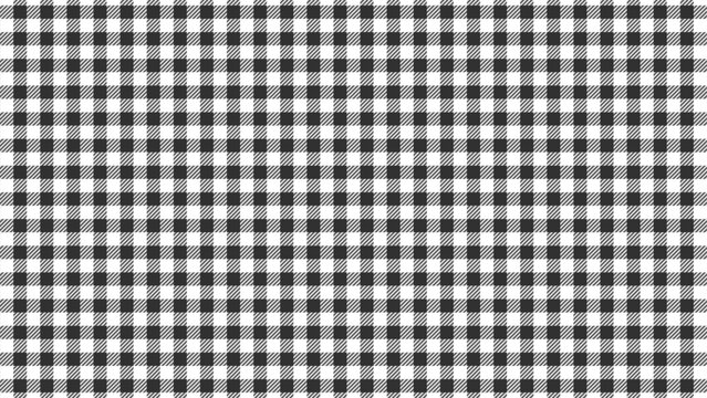 黒いチェック柄のテクスチャ - ギンガム/シェパードチェックのおしゃれなパターンの背景 - 16:9