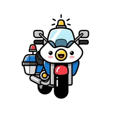 Cartoon Police Motorcycle with Smiling Face.
