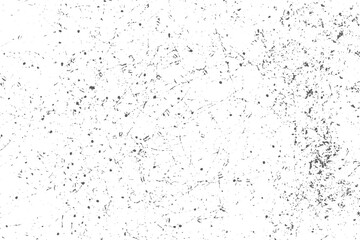Naklejka premium Abstract Black Speckled Scratch Texture on White Background, Vintage Grunge Dust Noise Overlay for Design Use.