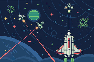 Space Shooter Game Illustrat © graphix