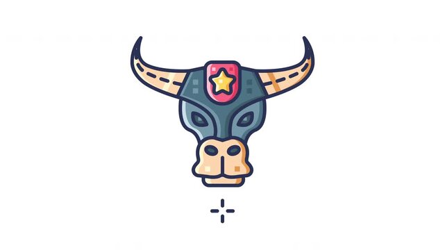 Taurus Animated Icon. Seamless Looping