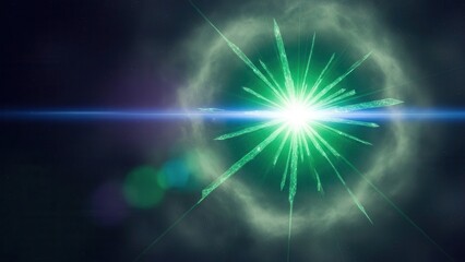 Green Crystal Explosion in Nebula