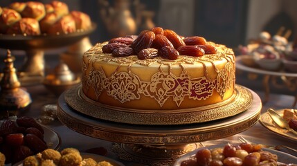 cake with dates on Ramadan cake