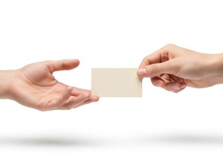 Fototapeta premium Hands exchanging a business card