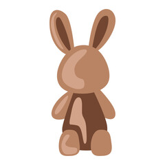 Fototapeta premium Illustration of a simple brown bunny, showing large ears and a rounded body on a white background