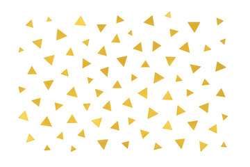 Fototapeta premium Gold triangles confetti falling metallic celebration pattern