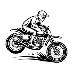 Fototapeta premium Motocross Rider Performing a Jump on a Dirt Bike.