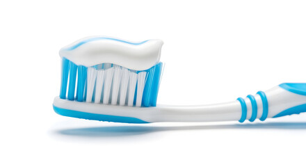 Clean Toothbrush with Paste for Dental Care Isolated
