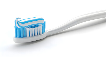 Oral Care Toothbrush with Fresh Toothpaste Isolated