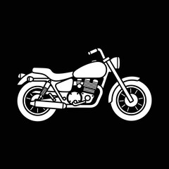Fototapeta premium White motorcycle illustration on a black background.
