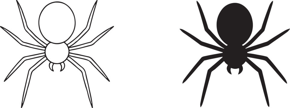 Eight legged spider icon in bold and outline style, clean vector design for apps, web, and print.