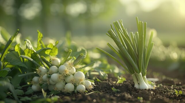 Spring onion-based smoothie or juice with fresh spring onions as a garnish, served in a glass against a modern kitchen background.