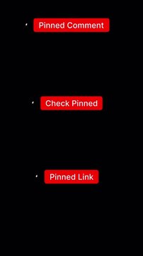 6 Pinned Comment Pack: Arrow and Hand Pointer - Transparent Alpha - 4K Vertical. Features "Pinned Comment", "Check Pinned", and "Pinned Link" callouts.
