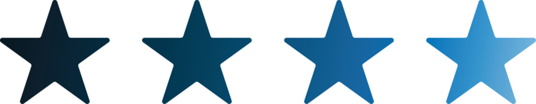 Four blue gradient star icons for rating and feedback