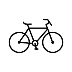 Fototapeta premium Minimalist line art bicycle design in black on white background 