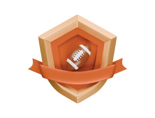amirican football badge icon 3d illustration render