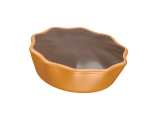 chocolate pie icon 3d illustration render