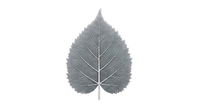 Close-up of a Gray Leaf with Intricate Vein Pattern