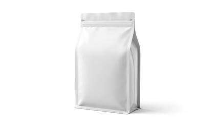 Empty white stand-up pouch