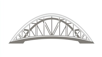 Fototapeta premium Metal Bridge Structure Illustration Design Element.