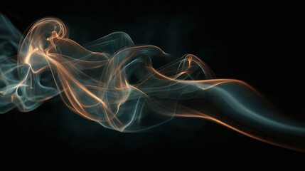 Obraz premium Abstract smoke swirls with a gradient color combination, evoking a sense of mystery