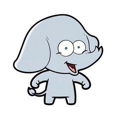 Obraz premium Cartoon Elephant Character with Surprised Expression.
