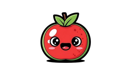 Obraz premium Cute Cartoon Apple Character Illustration.