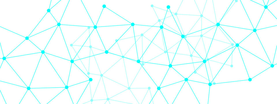 Abstract blue geometric background with triangles featuring a seamless 3D network pattern and vector line structure for modern technology and business communication design