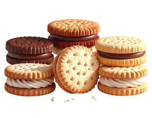 3d render of sandwich cookie collection